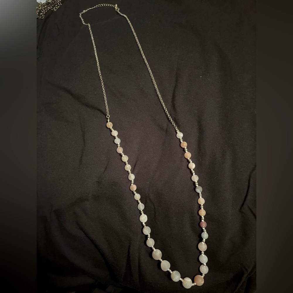 40” necklace with multicolored beads